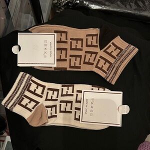 Elegant Brown and Tan Patterned Socks